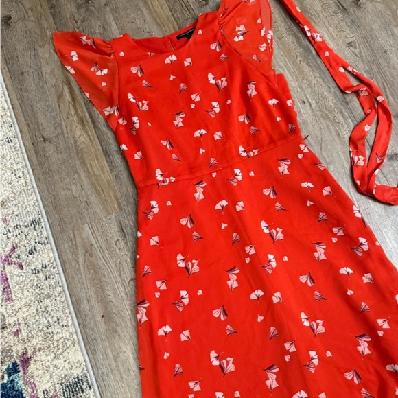 Banana Republic Red Floral Midi Dress - Picture 6 of 16